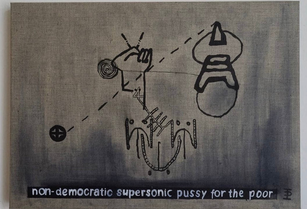Non-democratic supersonic pussy for the poor / 120cm x 80cm /