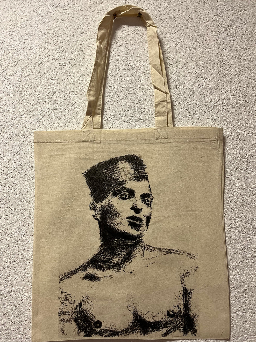 Eco bag with auto portrait by Ivo Dimchev made with his stamp